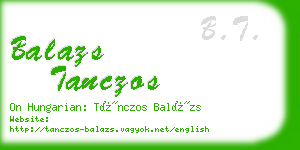 balazs tanczos business card